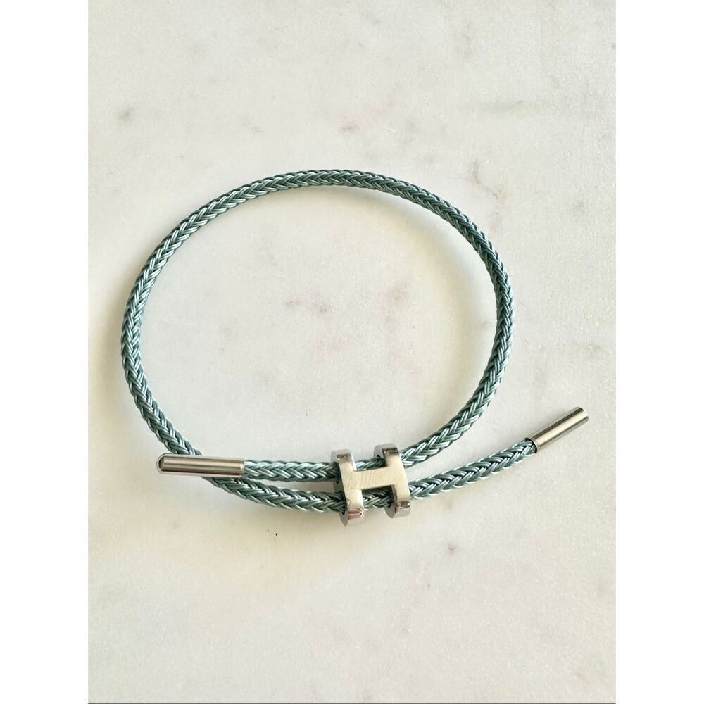 Dusty blue H logo rope bracelet